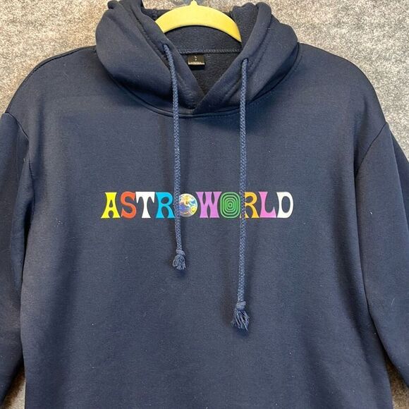 ASTROWORLD Hoodie Men's Large Blue Wish You Were Here Concert Fleece Pullover - Picture 1 of 13